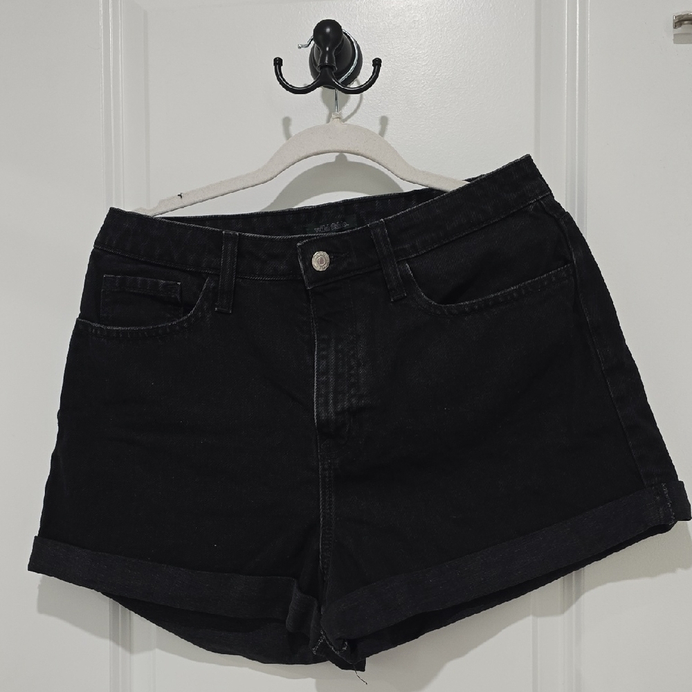 Wild Fable Black Jean Shorts High-Waisted Cuffed